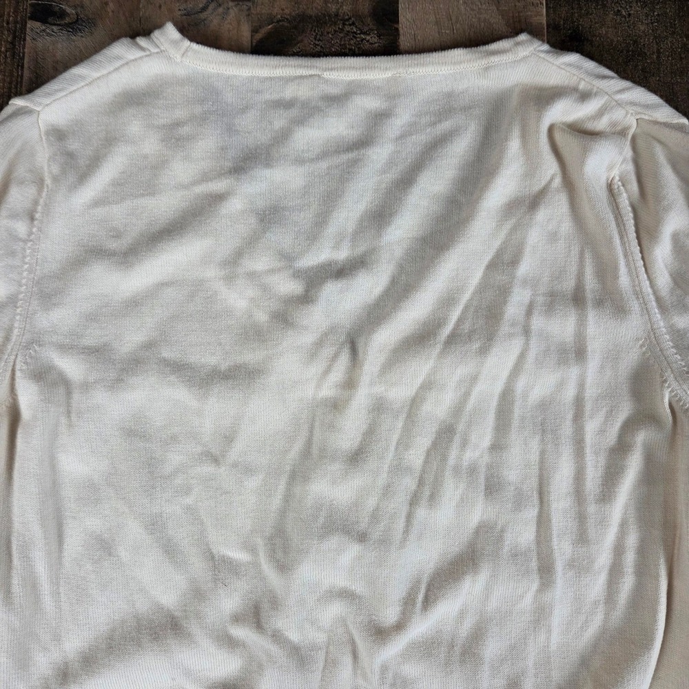 Kettlewell Women Large Buttercream Cosmo Organic Cotton Knit Italy Cardigan - Picture 6 of 11